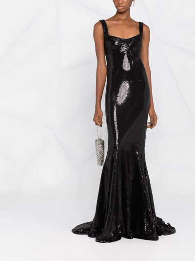 Shop Atu Body Couture Sequin-embellished Mermaid Gown In Black