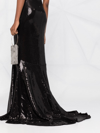 Shop Atu Body Couture Sequin-embellished Mermaid Gown In Black