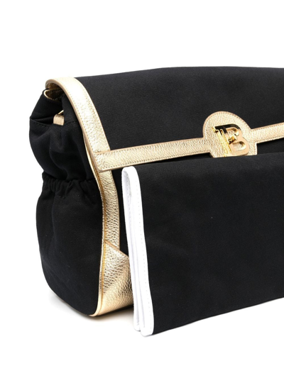 Shop Balmain Contrast-trim Baby Changing Bag In Black