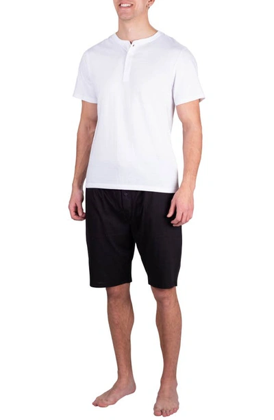 Shop Sleephero Jersey Polo & Shorts 2-piece Pj Set In Black