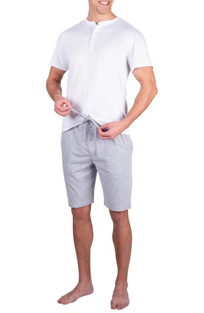 Shop Sleephero Jersey Polo & Shorts 2-piece Pj Set In Heather Grey