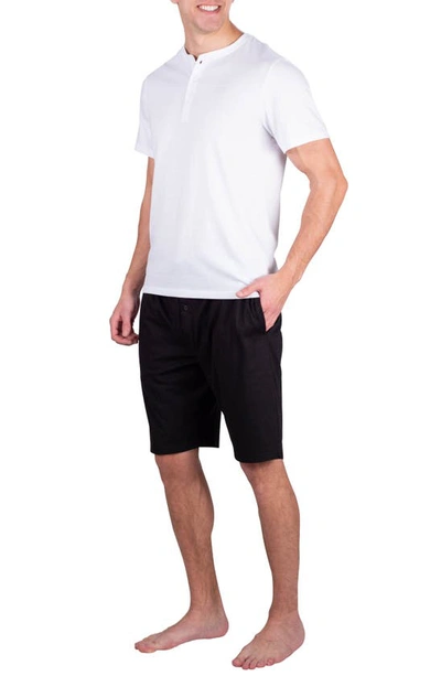 Shop Sleephero Jersey Polo & Shorts 2-piece Pj Set In Black