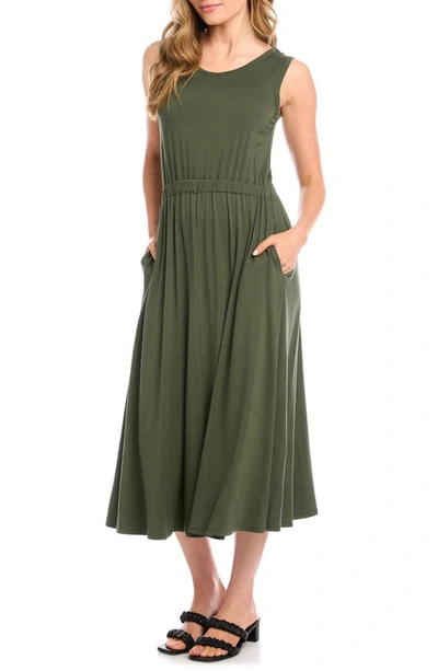 Shop Karen Kane Artisan Jersey Midi Dress In Olive