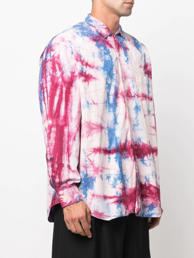 Pre-owned Comme Des Garçons 2000s Tie-dye Shirt In Pink