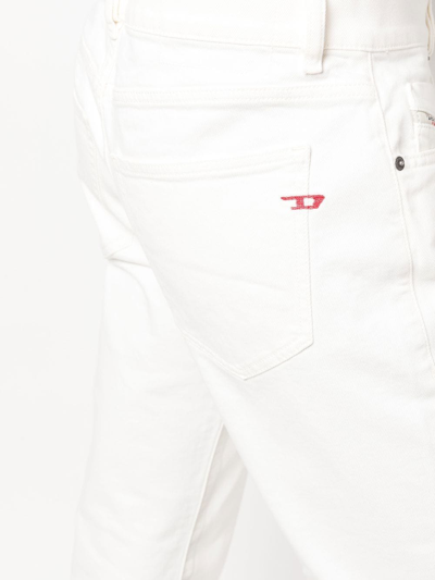 Shop Diesel D-strukt Slim-cut Jeans In White