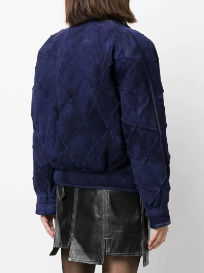 Pre-owned A.n.g.e.l.o. Vintage Cult 1980s Diamond-quilted Zip-up Jacket In Purple