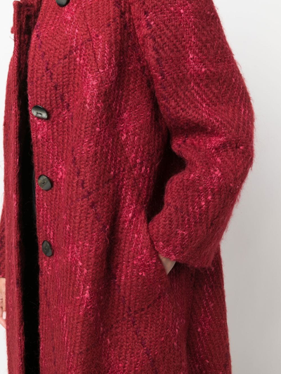 Pre-owned A.n.g.e.l.o. Vintage Cult 1990s Plaid-pattern Single-breasted Coat In Red