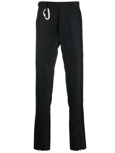 Heliot Emil Hook-embellished Straight Chinos In 黑色