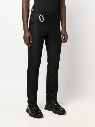Heliot Emil Hook-embellished Straight Chinos In 黑色