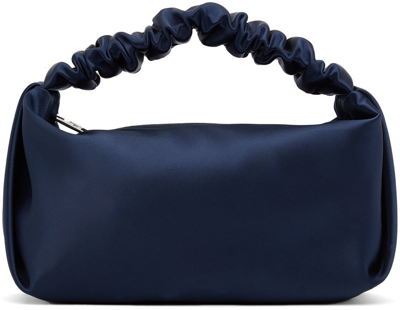 Shop Alexander Wang Blue Mini Scrunchie Top Handle Bag In Night Sky 414