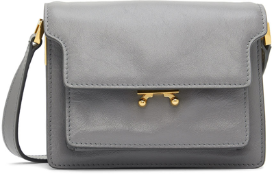 Shop Marni Grey Mini Trunk Shoulder Bag In Z556g Ash