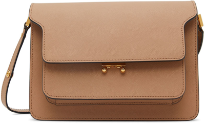 Marni Tan Medium Trunk Shoulder Bag In Zc32n Brown Sugar