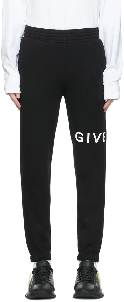 Shop Givenchy Black Cotton Lounge Pants In 001 Black