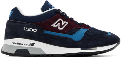 Shop New Balance Navy Made In Uk 1500 Low-top Sneakers In Navy & Burgundy