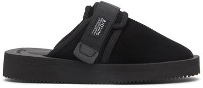 Suicoke Zavo-vpo Touch-strap Sandals In Black
