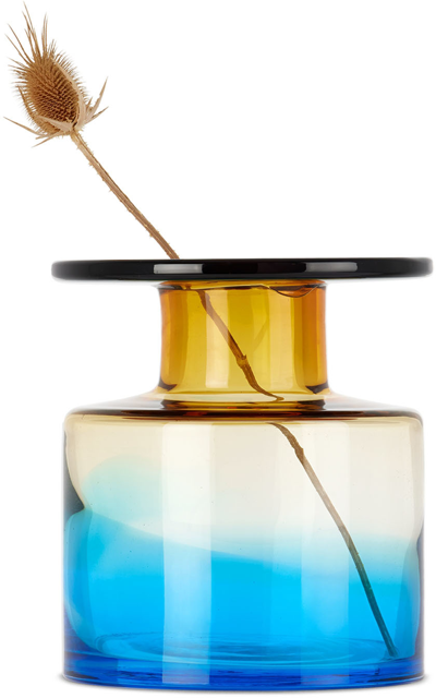 Shop Serax Blue Small Wind & Fire Vase In Blue/amber