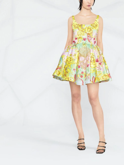 Philipp Plein Baroque Pattern-print Mini Dress In Gelb