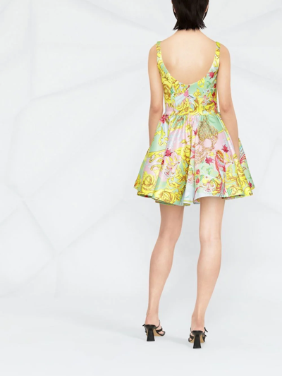 Philipp Plein Baroque Pattern-print Mini Dress In Gelb