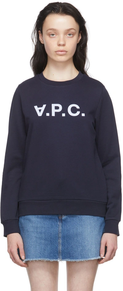Apc Elisa Vpc Logo Sweatshirt In Inverted Print In Blue