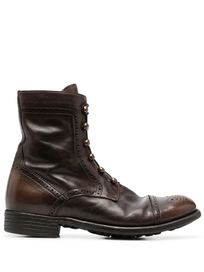 Shop Officine Creative Ankle Lace Up Boots In Brown