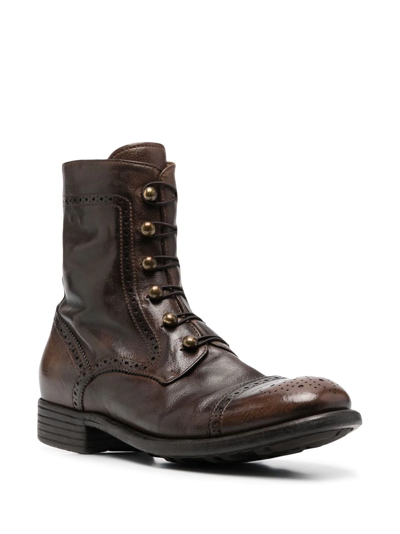 Shop Officine Creative Ankle Lace Up Boots In Brown