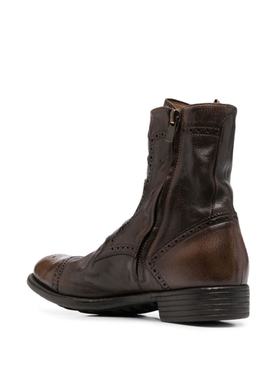 Shop Officine Creative Ankle Lace Up Boots In Brown