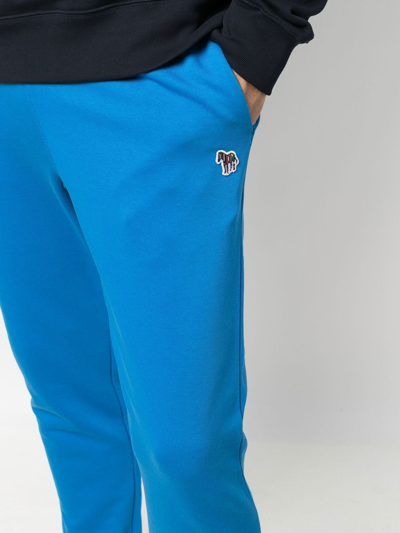 Shop Ps By Paul Smith Logo-patch Track Pants In Blau