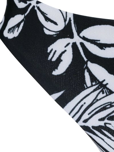 Palm Angels Tropical Print Bikini Bottoms In Weiss