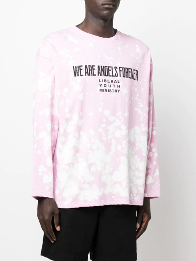 Shop Liberal Youth Ministry Slogan-print Long-sleeve T-shirt In Pink