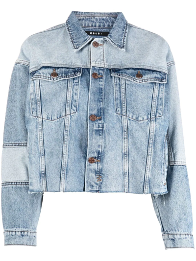 Shop Ksubi Destiny Patchwork Denim Jacket In Blau
