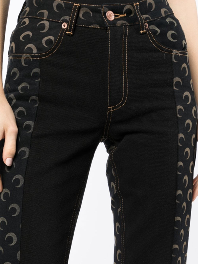 Marine Serre Printed Regenerated High-rise Slim Jeans In Multi
