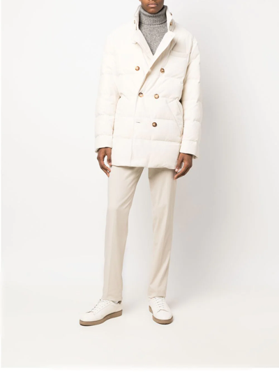 Brunello Cucinelli Textured Knit Turtleneck Sweater With Ribbed Finish In Grau
