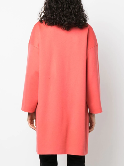 Shop Alberto Biani Single Breasted Virgin Wool Coat In Rosa