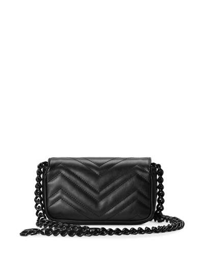 Shop Gucci Gg Marmont Leather Belt Bag In Schwarz