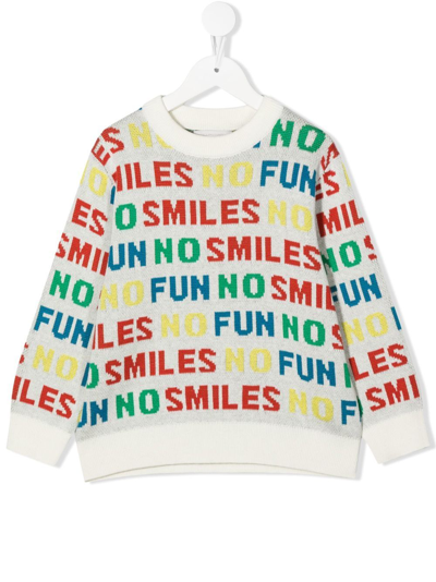Shop Stella Mccartney No Fun No Smiles Knitted Jumper In Weiss
