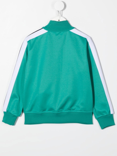 Shop Palm Angels Logo-print Zipped Track Jacket In Blau