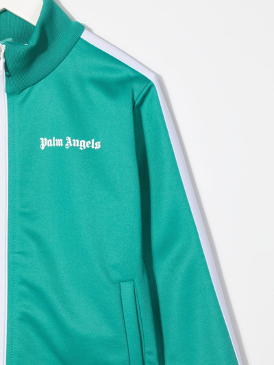 Shop Palm Angels Logo-print Zipped Track Jacket In Blau