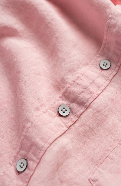 Shop Rodd & Gunn Coromandel Button-up Linen Shirt In Shell Pink