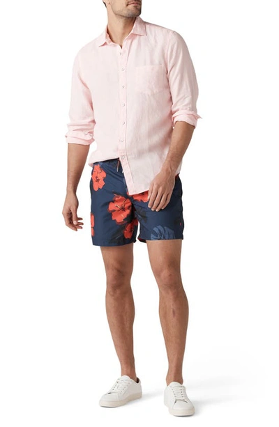 Shop Rodd & Gunn Coromandel Button-up Linen Shirt In Shell Pink