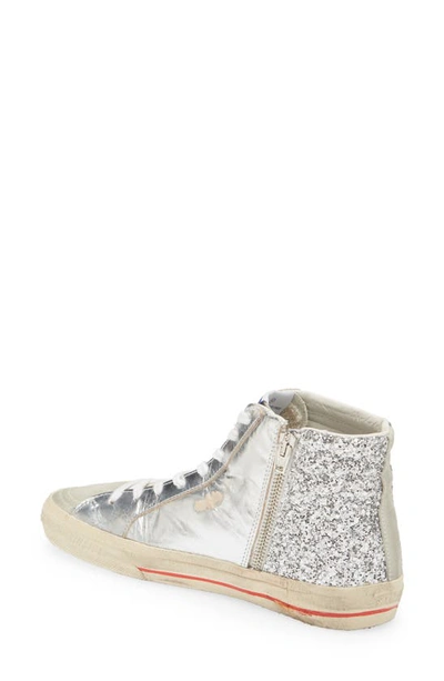 Shop Golden Goose Slide High Top Sneaker In Silver/ Ice/ White