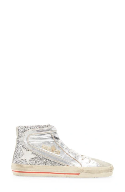 Shop Golden Goose Slide High Top Sneaker In Silver/ Ice/ White