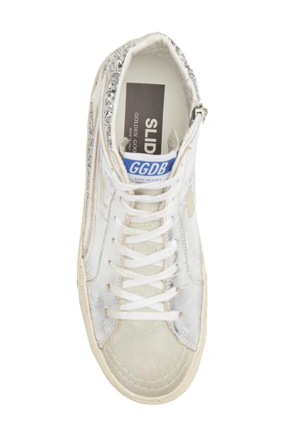 Shop Golden Goose Slide High Top Sneaker In Silver/ Ice/ White