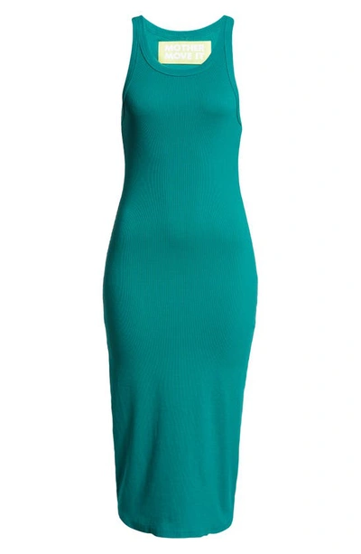 Shop Mother The Chin Ups Midi Dress In Cadmium Green