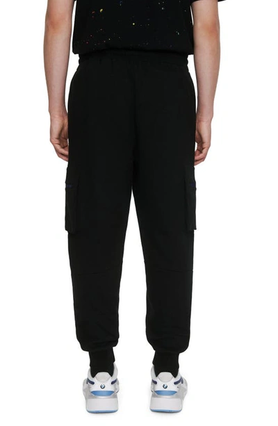 Elevenparis Tapered Cargo Sweatpants In Jet Black