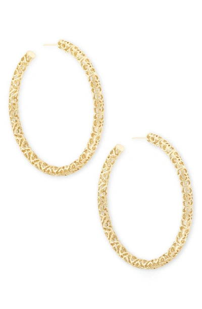 Shop Kendra Scott Maggie Large Hoop Earrings In Gold