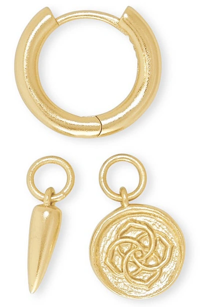 Kendra Scott Kenda Scott Dira Convertible Charm Huggie Hoop Earrings In Gold