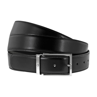 Shop Montblanc Reversible Black/brown Leather Belt 113347 In Black,brown