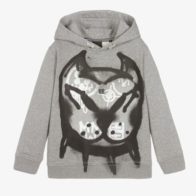 Shop Givenchy Teen Grey Tag Effect Hoodie