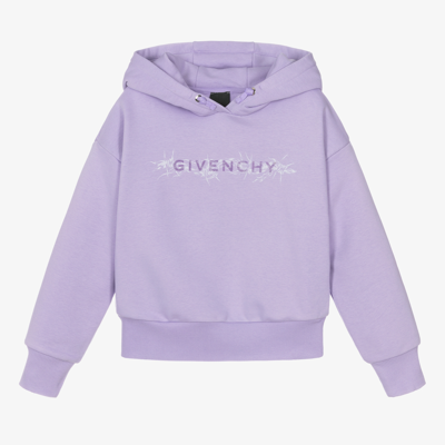 Shop Givenchy Teen Girls Purple Logo Hoodie