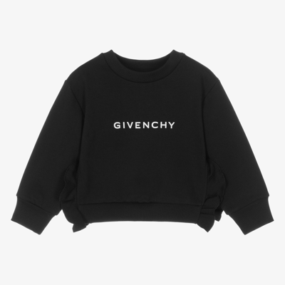 Shop Givenchy Girls Black Cotton Sweatshirt